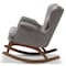 Baxton Studio Maggie Grey Upholstered Walnut-Finished Rocking Chair 143-7847 - alternate 8